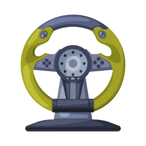 Racing Steering Wheel Game Controller, Video Game Játékosok Accessory Device Vector Illusztráció — Stock Vector