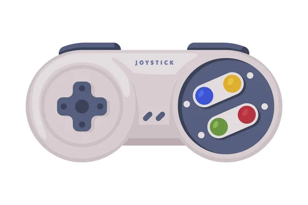 Modern Game Console Controller, Video Game Players Accessory Device Cartoon Vector Illusztráció — Stock Vector