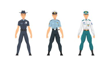 Dünyanın dört bir yanından gelen üniformalı bir polis memuru.