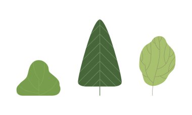 Doğa ve Çevre Elementi Vektörü Olarak Yeşil Şekilli Ağaç