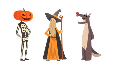 Maskeli Balo Vektörü için Karnaval Kostümü Giydirilmiş Erkek Karakteri