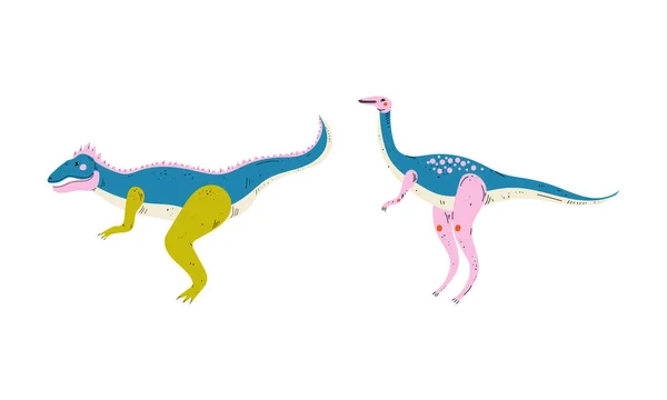 Dinosaurus als prehistorisch schepsel en Jurassic Predator Vector Set — Stockvector