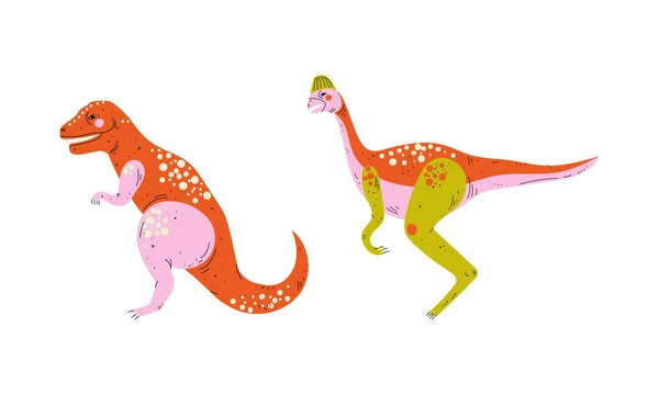 Dinosaurus als prehistorisch schepsel en Jurassic Predator Vector Set — Stockvector