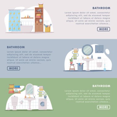 Banyolu İniş Sayfası ya da Banyo İçi Küvet, Lavabo ve Klozet Şablonu İçeriyor