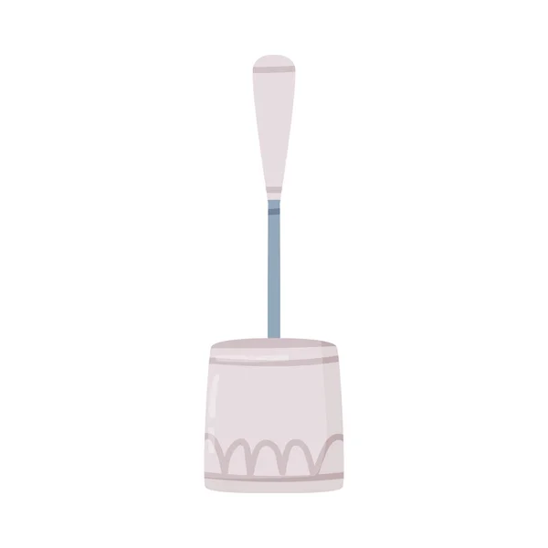 Brosse de toilette comme outil pour nettoyer le bol de toilette isolé sur fond blanc Illustration vectorielle — Image vectorielle