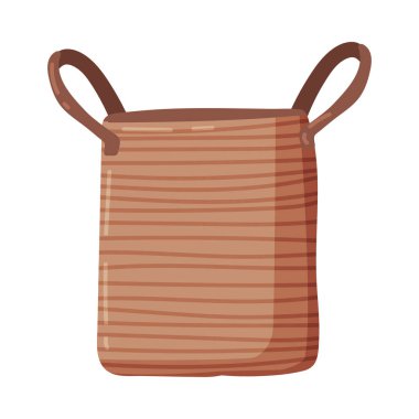Boş Çamaşır Sepeti ya da Yan Tutuş Vektörü İllüstrasyonlu Hamper