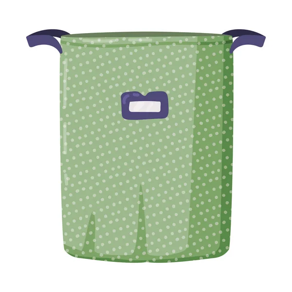 Empty Laundry Basket or Hamper with Side Handle Vector Illustration — Stock Vector