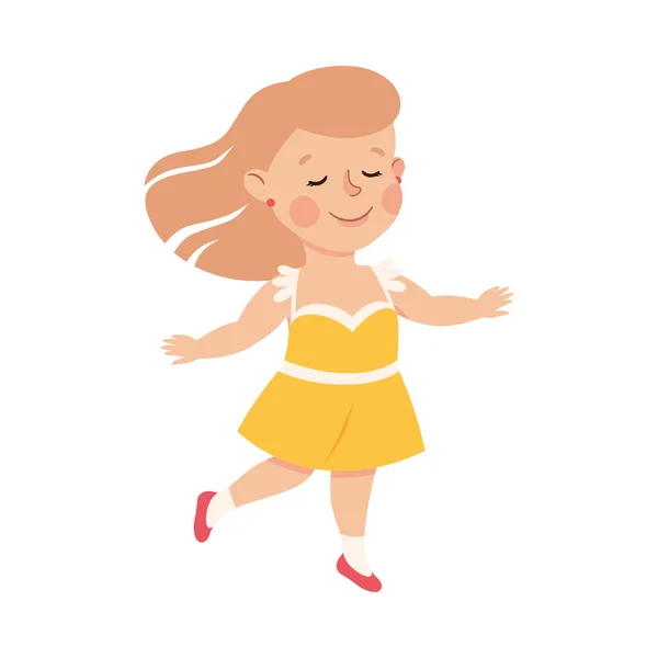 Энергичная девочка, танцующая под музыку — стоковый вектор