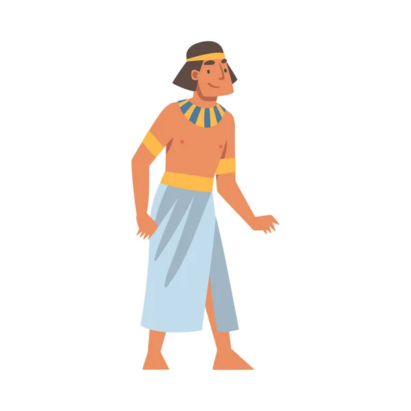 Personnage égyptien portant un vêtement authentique et un collier Illustration vectorielle — Image vectorielle
