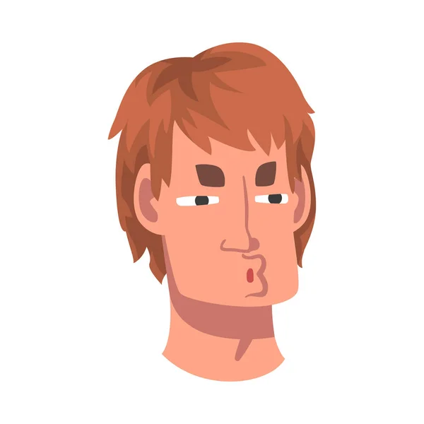 Uomo Testa con Grissino facciale o Espressione Vettoriale Illustrazione — Vettoriale Stock