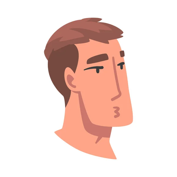 Uomo testa con espressione facciale lato vista vettoriale Illustrazione — Vettoriale Stock
