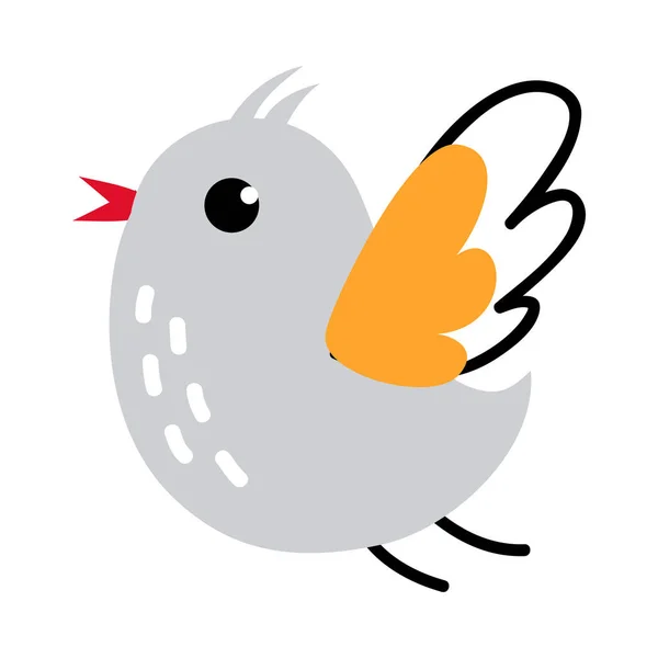 Χαριτωμένο Birdie Fluttering φτερά ως πουλί αγρόκτημα στο ράντσο εικονογράφηση διάνυσμα — Διανυσματικό Αρχείο