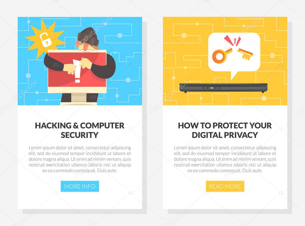 Digital and Mobile Security from Hacker Attack Vector Template