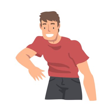 Mutlu Adam Kısa Selamlama ya da Ayrılık Geleneği İllüstrasyonu Olarak Titremek İçin Elini Veriyor