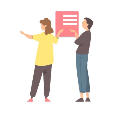 UX veya Kullanıcı Deneyimi Tasarımcısı İnsan Bilgisayar Etkileşimi Vektör İllüstrasyonu için Ürün ve Servis Oluşturuyor