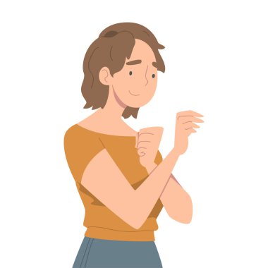 Heyecanlı Kadın Karakteri İlgi Gösteren Kişiye Bakıyor