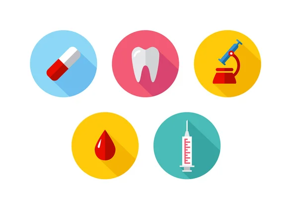 Trendy Flat science icons. Vector illustration. Medical icons set — Stock Vector