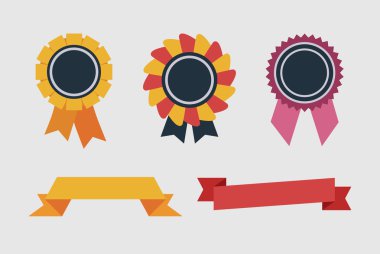 retro şeritler ve etiketleri kümesi