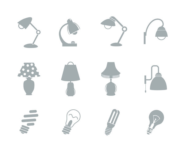Set of table lamps. Vector