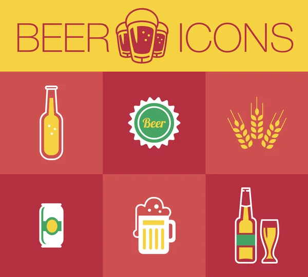Birra, Set di icone — Vettoriale Stock