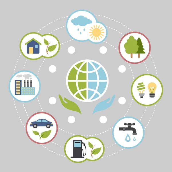 Ecologische infographic elementen voor web en print gebruik — Stockvector