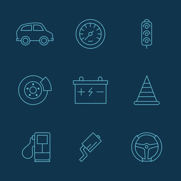 Simple set of auto related vector icons for your design — Stock Vector