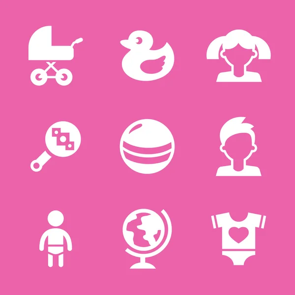 Baby icons set, vector — Stock Vector