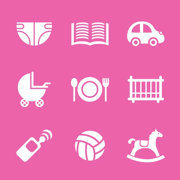 Baby icons set, vector — Stock Vector