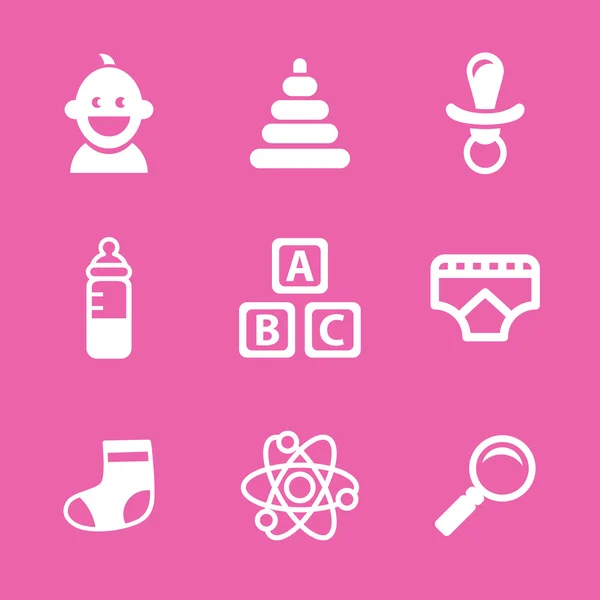 Baby icons set, vector — Stock Vector