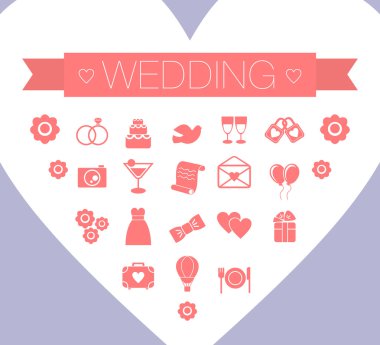 St. Valentines gün illüstrasyon vektör kümesi ve tipografi öğeleri