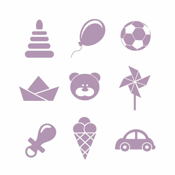 Baby icons set, vector — Stock Vector