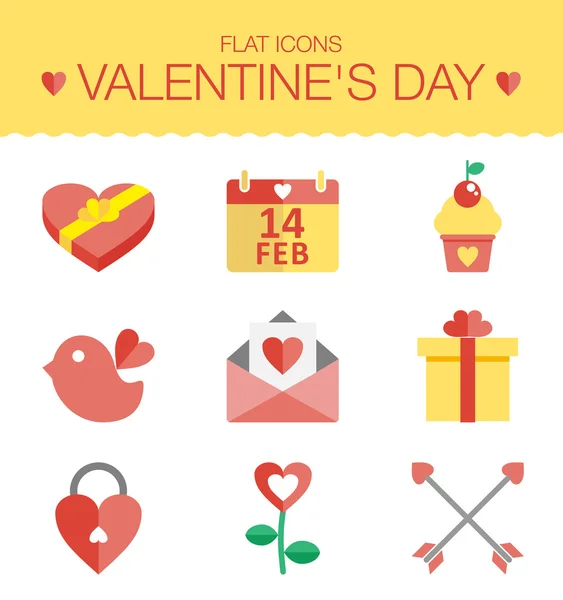 Lindo conjunto de iconos para el día de San Valentín, boda, amor y eventos románticos. Vector — Archivo Imágenes Vectoriales