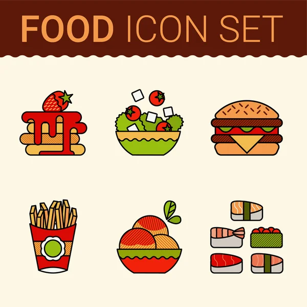 Icônes alimentaires — Image vectorielle