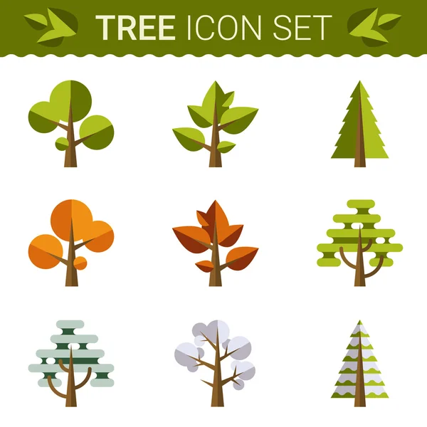 Set of different trees, rocks, grass. Sprites for the game. vector flat forests illustrations — Stock Vector