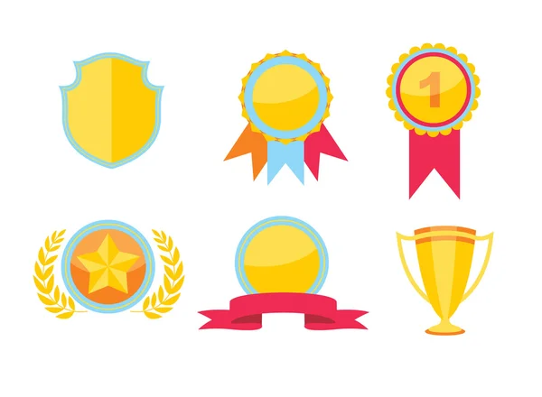 Trophy and awards icons set. — Stock Vector