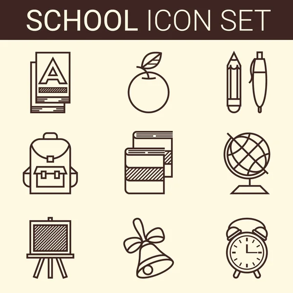 Ikony školy a vzdělávání — Stockový vektor