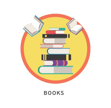 Kitaplar eğitim infographics adım. Vektör çizim. iş akışı düzeni, afiş, diyagram, numarası seçenekleri için kullanılabilir, seçeneklerini adım, web tasarım.