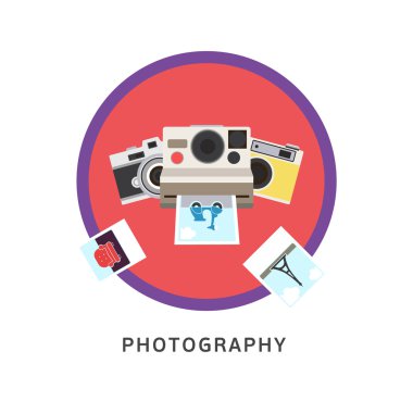 Fotoğraf Fotoğraf ekipman modu studio Flat simgeleri düzenleme izole vektör çizim ayarla