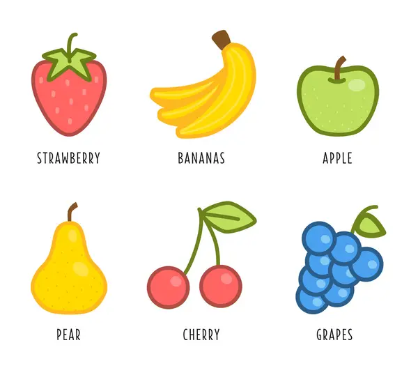 Légumes et fruits caricaturaux — Image vectorielle