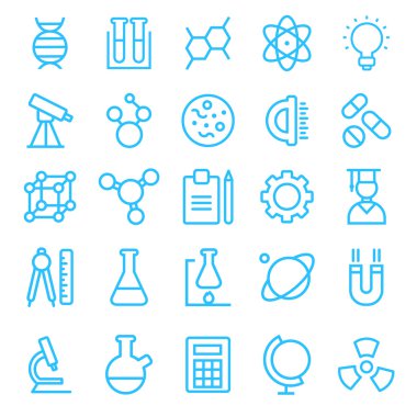 Ürünleriniz için bilim Icon set ve projeler, düzenlemek kolay yeniden boyutlandırın ve renklendirme.
