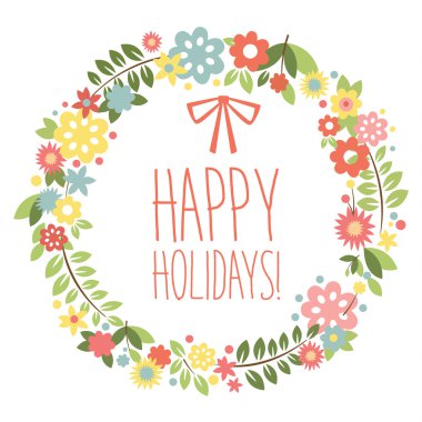 Vintage çiçek arka plan ile pastel renkler sevimli kuş