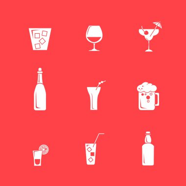 içki alkol içecek Icons set