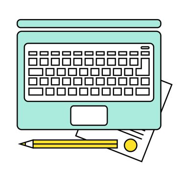 Online Eğitim kavramı, e-öğrenme eğitim süreci, öğrenme internet web kaynakları ile profesyonel. Düz simgesi modern tasarım stil vektör illüstrasyon kavramı.