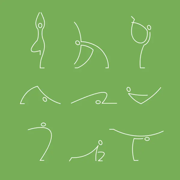 Yoga, pilates big set of vector symbols — Vettoriale Stock