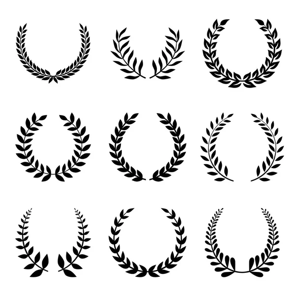 Vector Collection of Laurels, Floral Elements and Banners — Stock Vector