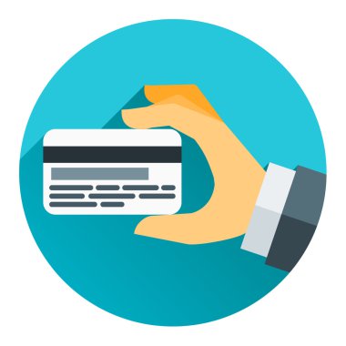 banka kartları düz tasarım tarzında tutan eller.