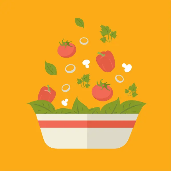 Φρέσκο χορτοφάγος salad.vector λαχανικών — Διανυσματικό Αρχείο