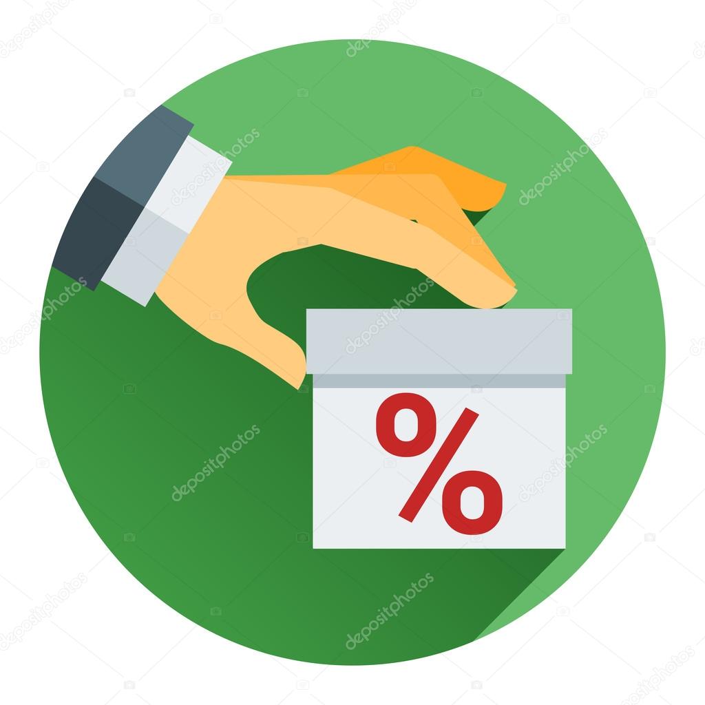 percentage on hand web icon. vector design