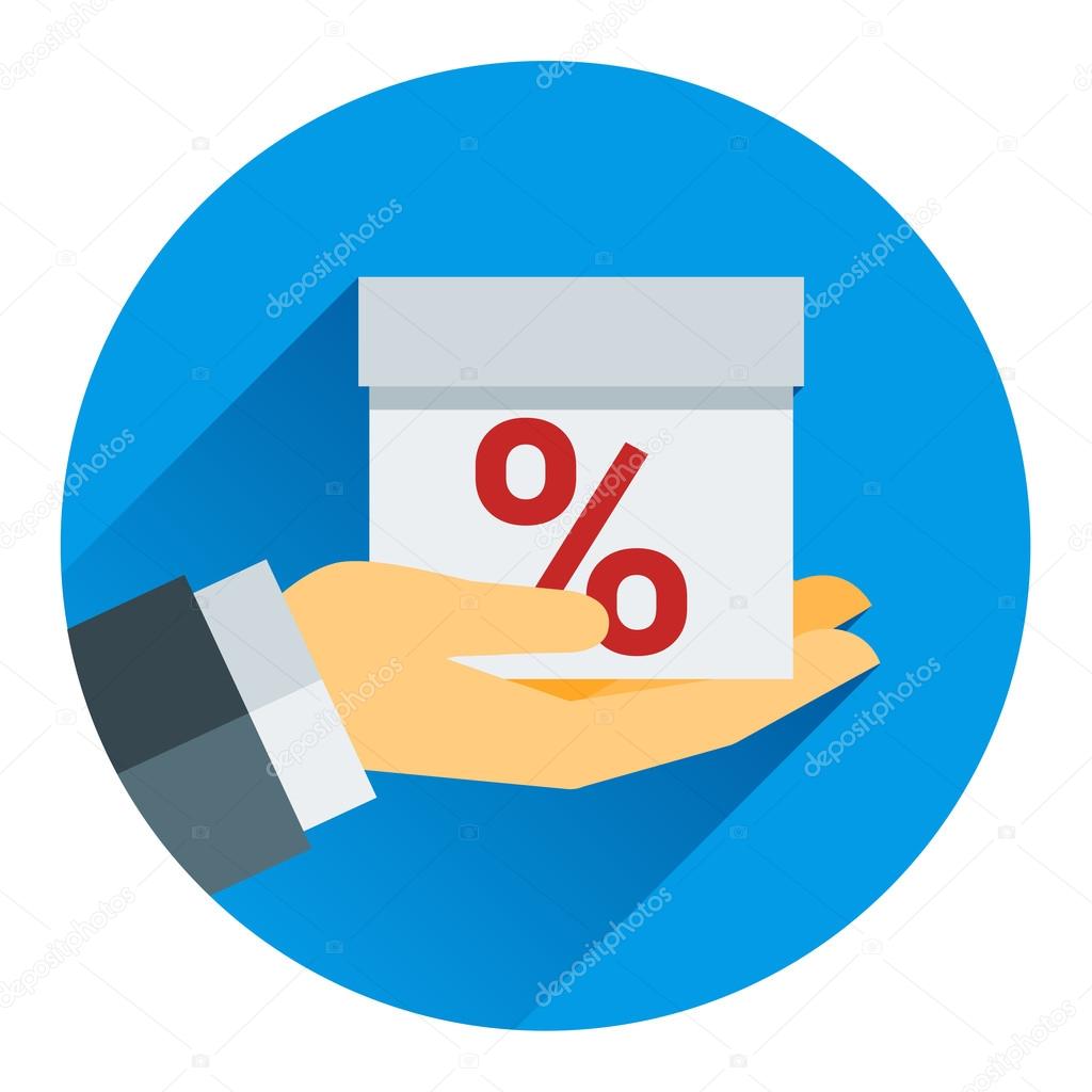 percentage on hand web icon. vector design