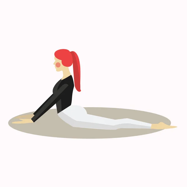 Illustration vectorielle de la silhouette femme pose de yoga — Image vectorielle
